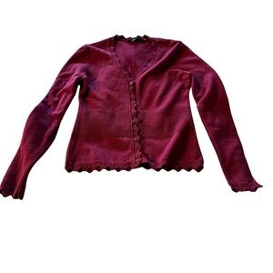 Women's Burgundy Cardigan Sweater